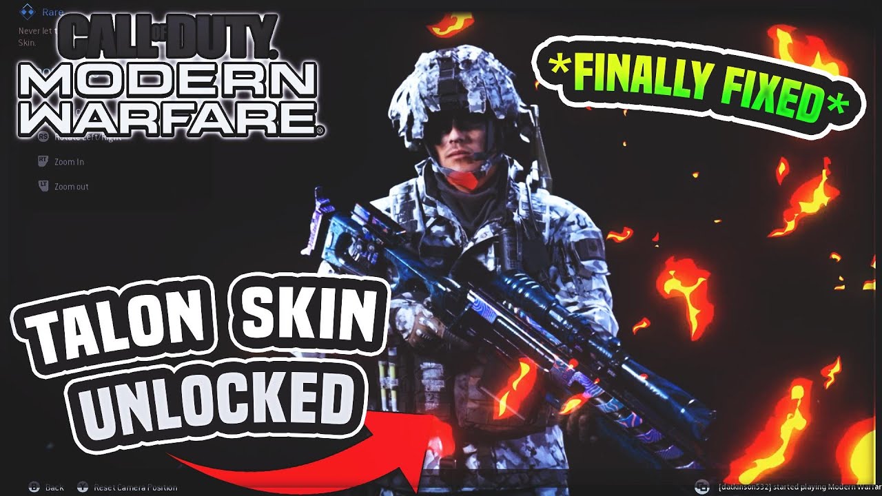 TALON SKIN FINALLY FIXED AND HOW TO UNLOCK IT!! - (Call Of Duty Modern Warfare)