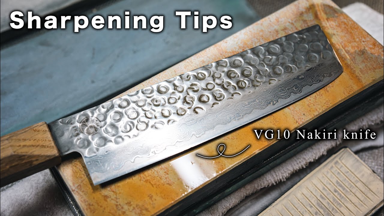 【Sharpening Tips】I sharpened VG10 Nakiri knife.