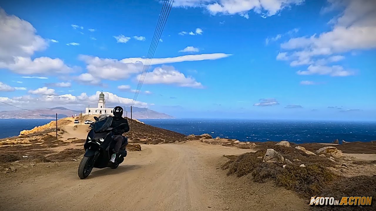 Moto in Action 5η Εκπομπή Season-9 YAMAHA X-MAX300 in Mykonos  και SUZUKI V-STROM 800DE vs standard
