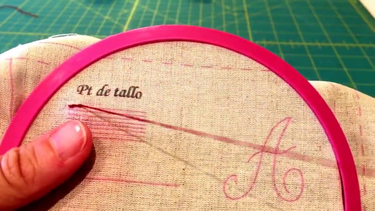 Aprender a bordar. Punto tallo. Tutorial video puntos de bordado