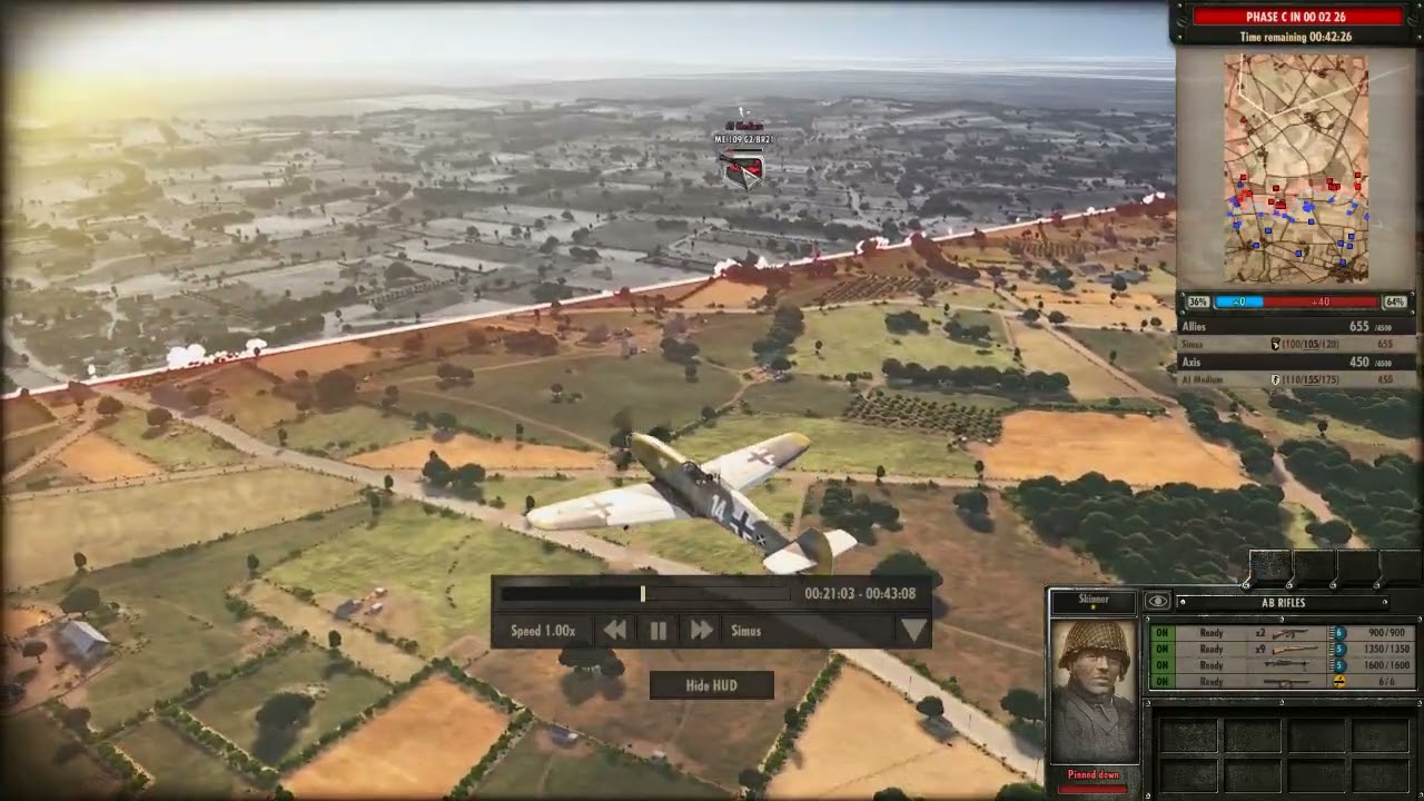 Steel Division Normandy 44 Airborne vs Hitlerjugend on Caumont 4500 Points Destruction Part 2