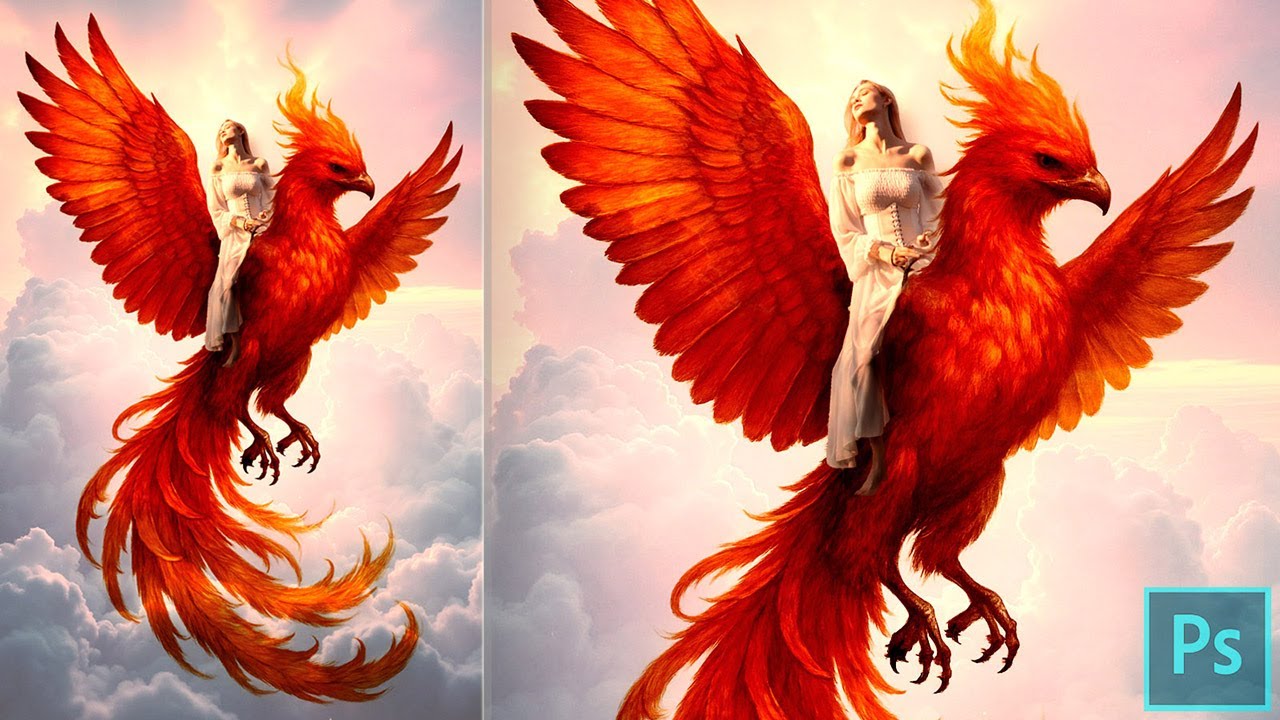 Create a Phoenix Rider | Beginner Photoshop Fantasy Art Tutorial