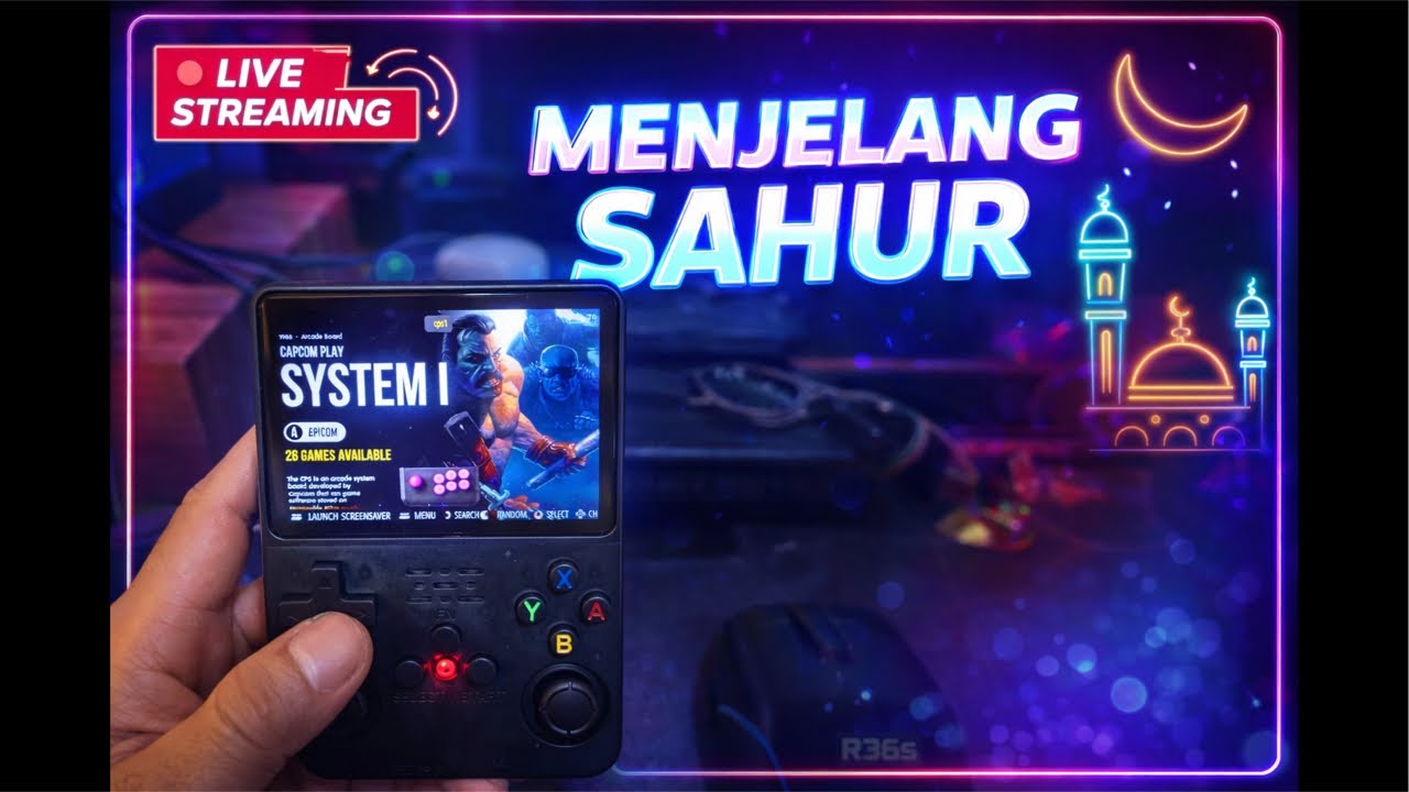 Kelar sahur  langsung hunting pokemon on retro handheld gaming r36s 😆