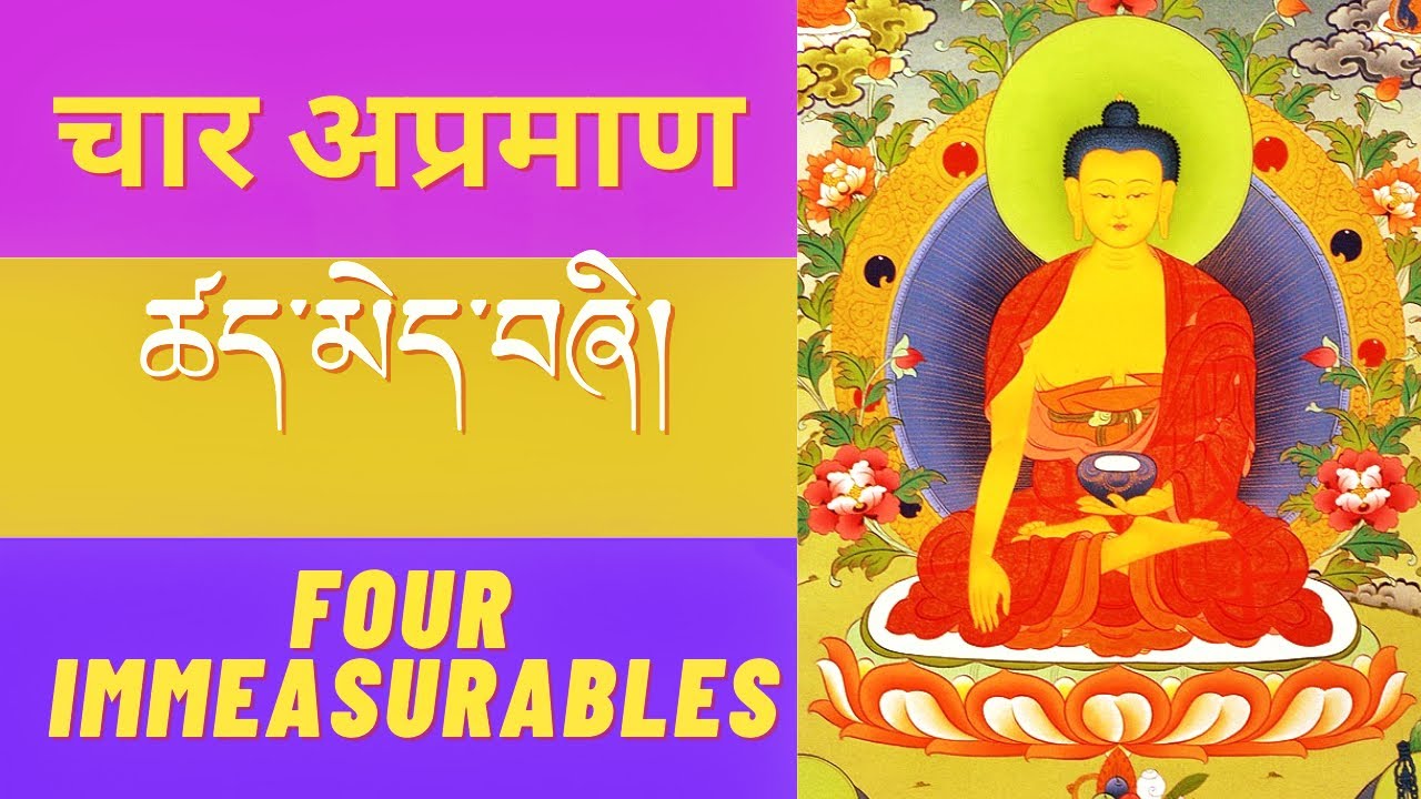 ཚད་མེད་བཞི། Four Immeasurables चार अप्रमाण (Tsemey shi)
