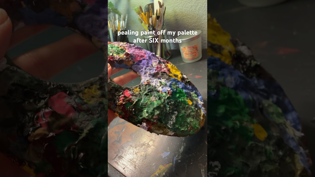 cleaning paint palette 👩&zwj;🎨 #artist #painting #art #palette