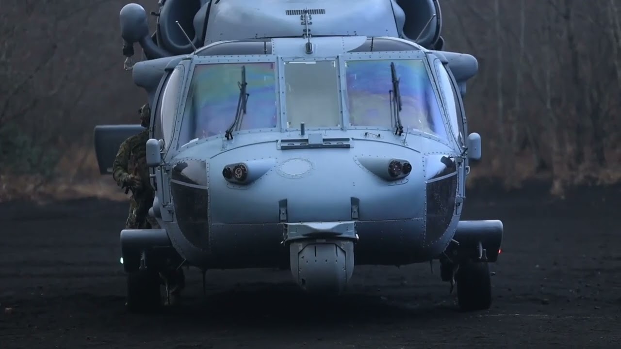 Marines and US Navy MH-60S Knighthawk aerial insert during Fuji Viper 23.1