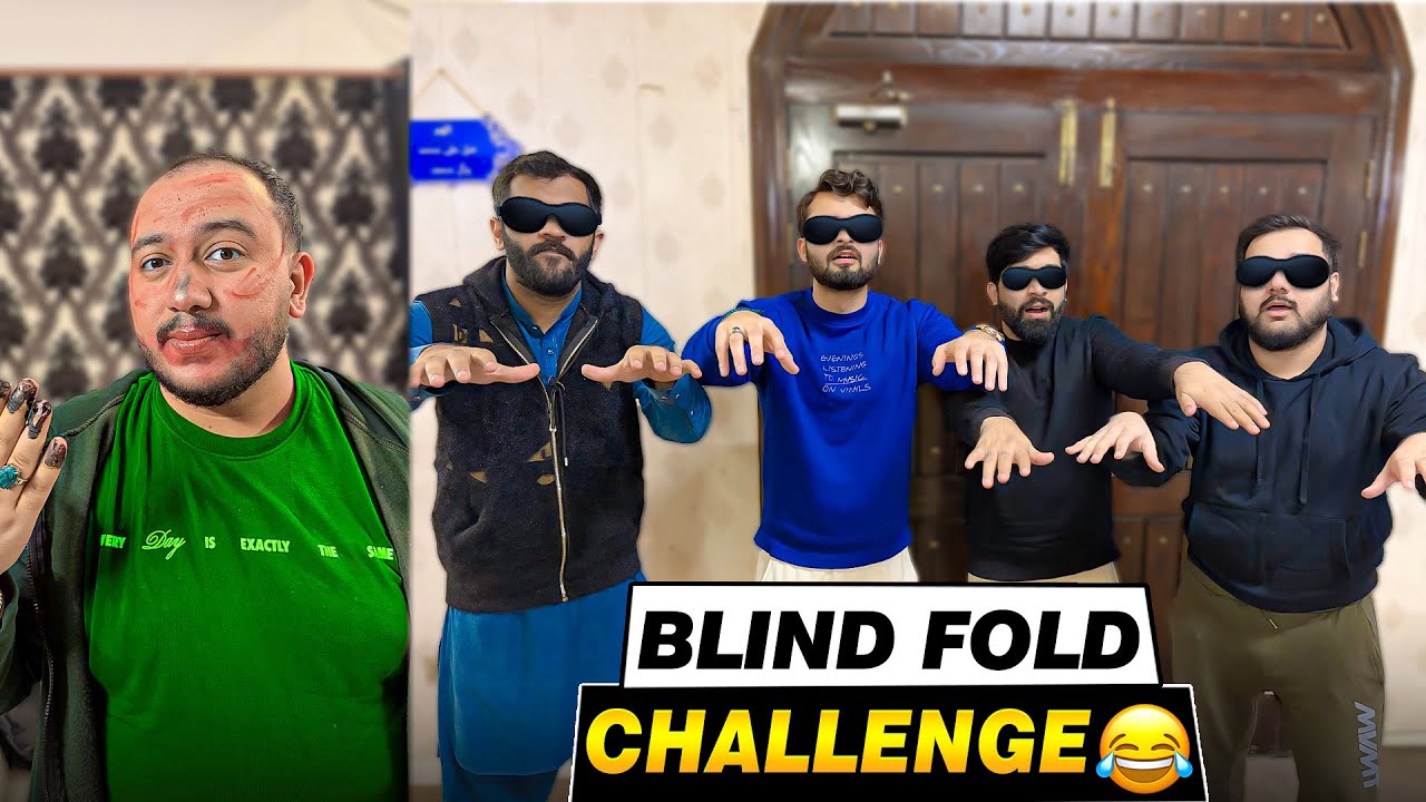BlindFold Challenge With Friends😀Funniest Tasks For Haider And dogar 😆