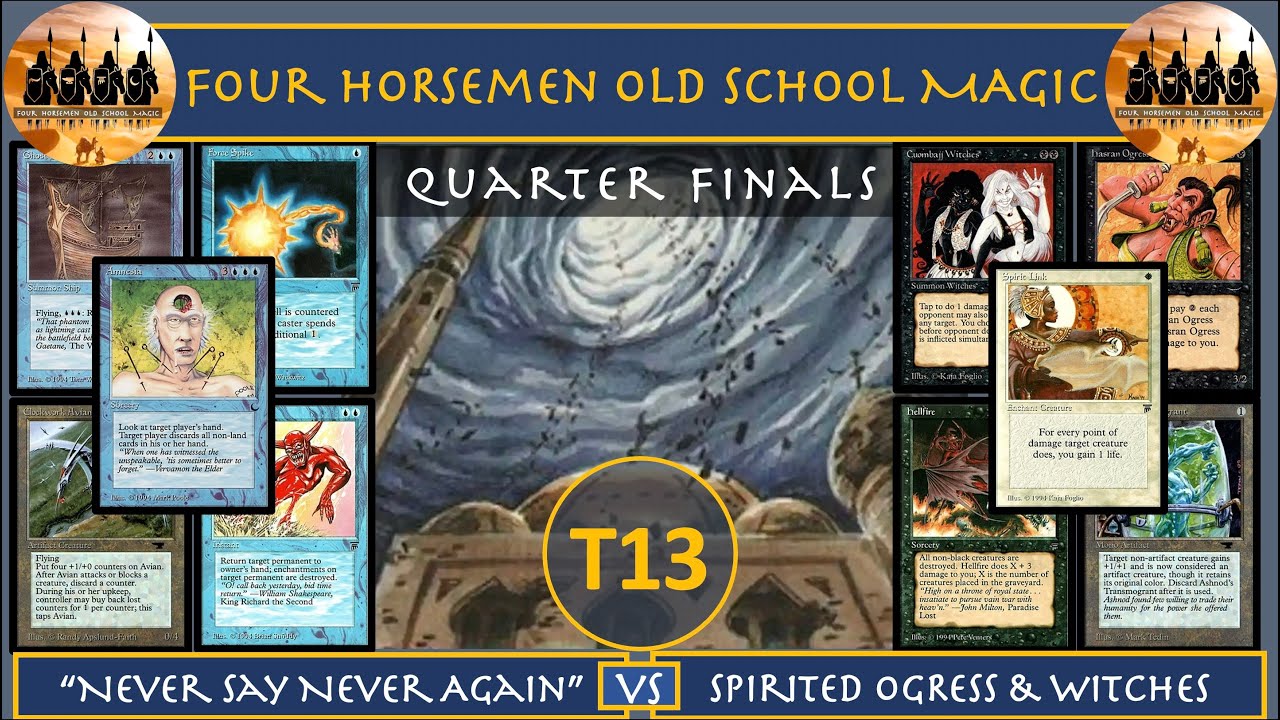 4HM Old School Magic Tournament 13 Quarter Finals | Mono Blue Control vs BW Aggro #oldschoolmtg #mtg