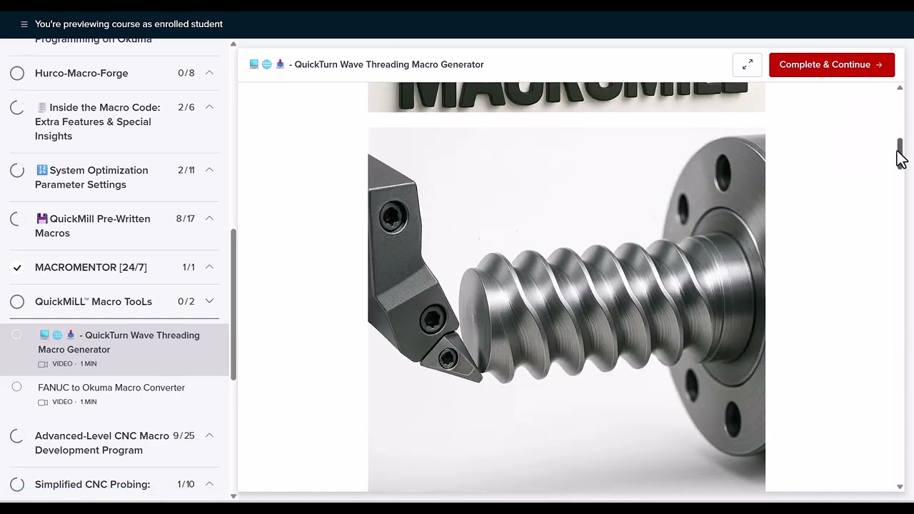 MACROMILL - QUICKTURN&trade; WAVE THREADING MACRO GENERATOR