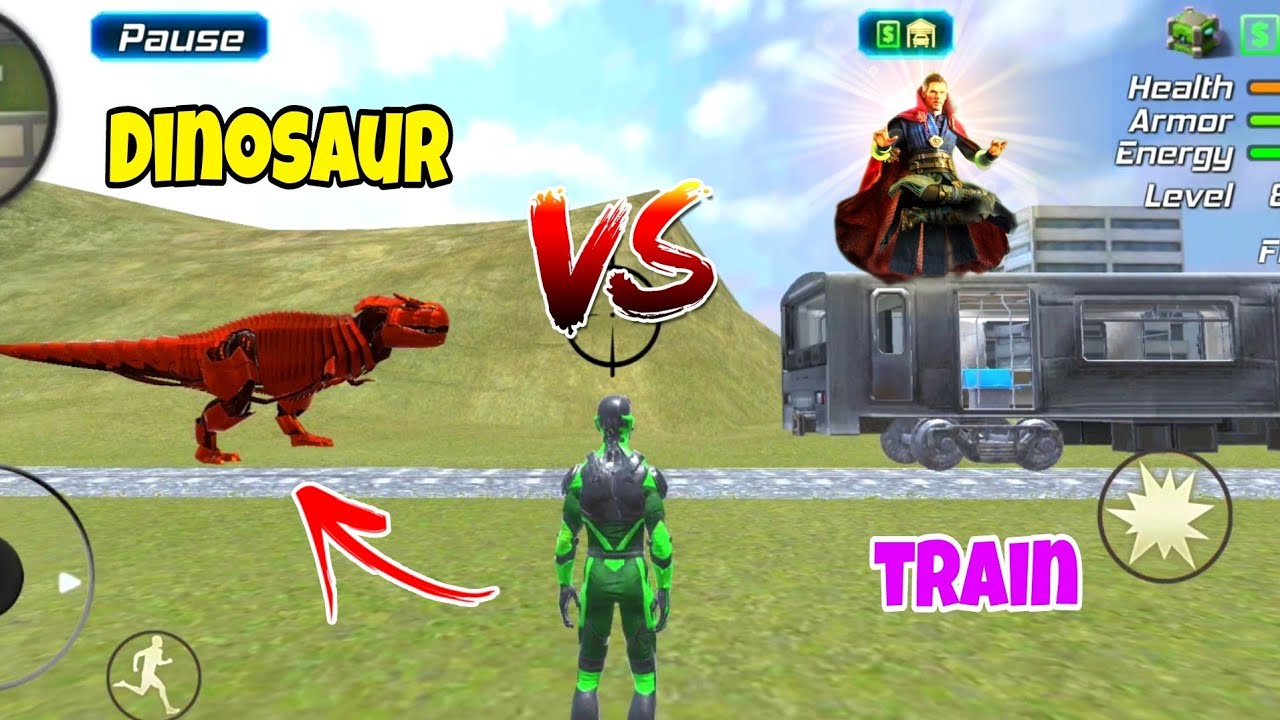 rope frog ninja hero train vs dinosaur | rope hero| rope frog ninja hero transformer