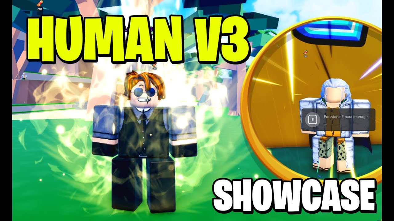 SHOWCASE + COMO CONSEGUIR A RAÇA HUMAN V3 NO ONE FRUIT SIMULATOR - ROBLOX