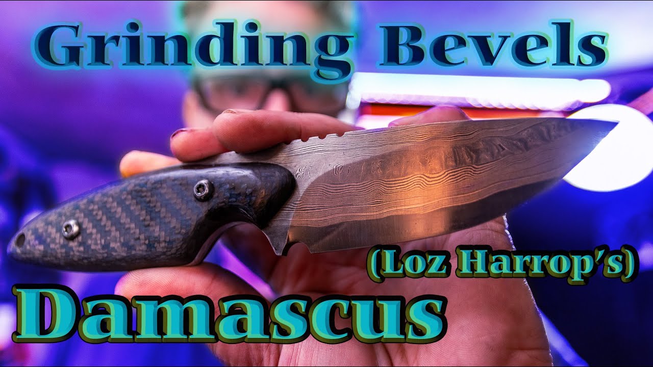 Loz's Damascus - Post Heat Treat Bevels & Etch