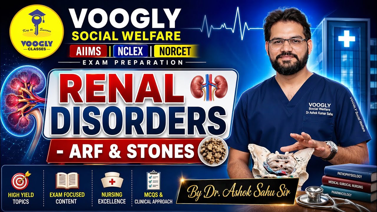 GFR, ARF, Renal Calculi, UTI 🔍 | Kidney Disorders | Voogly by Sahu Sir | NORCET, NCLEX, AIIMS MCQs