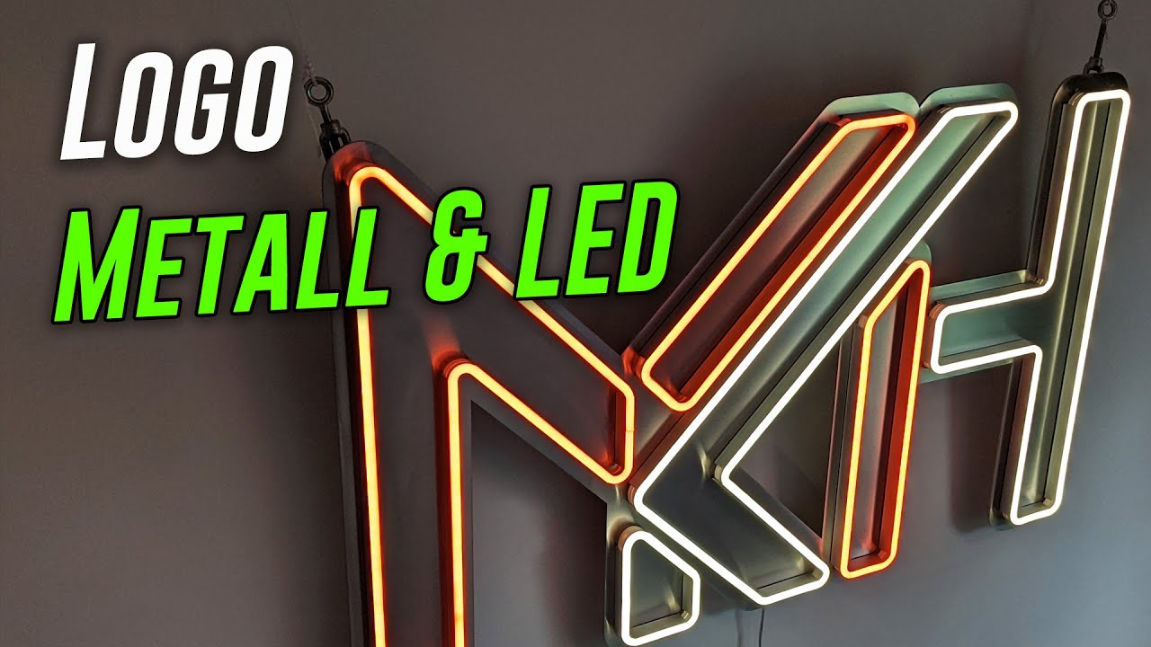 Neon Flex LED + Edelstahl - Leuchtendes Logo