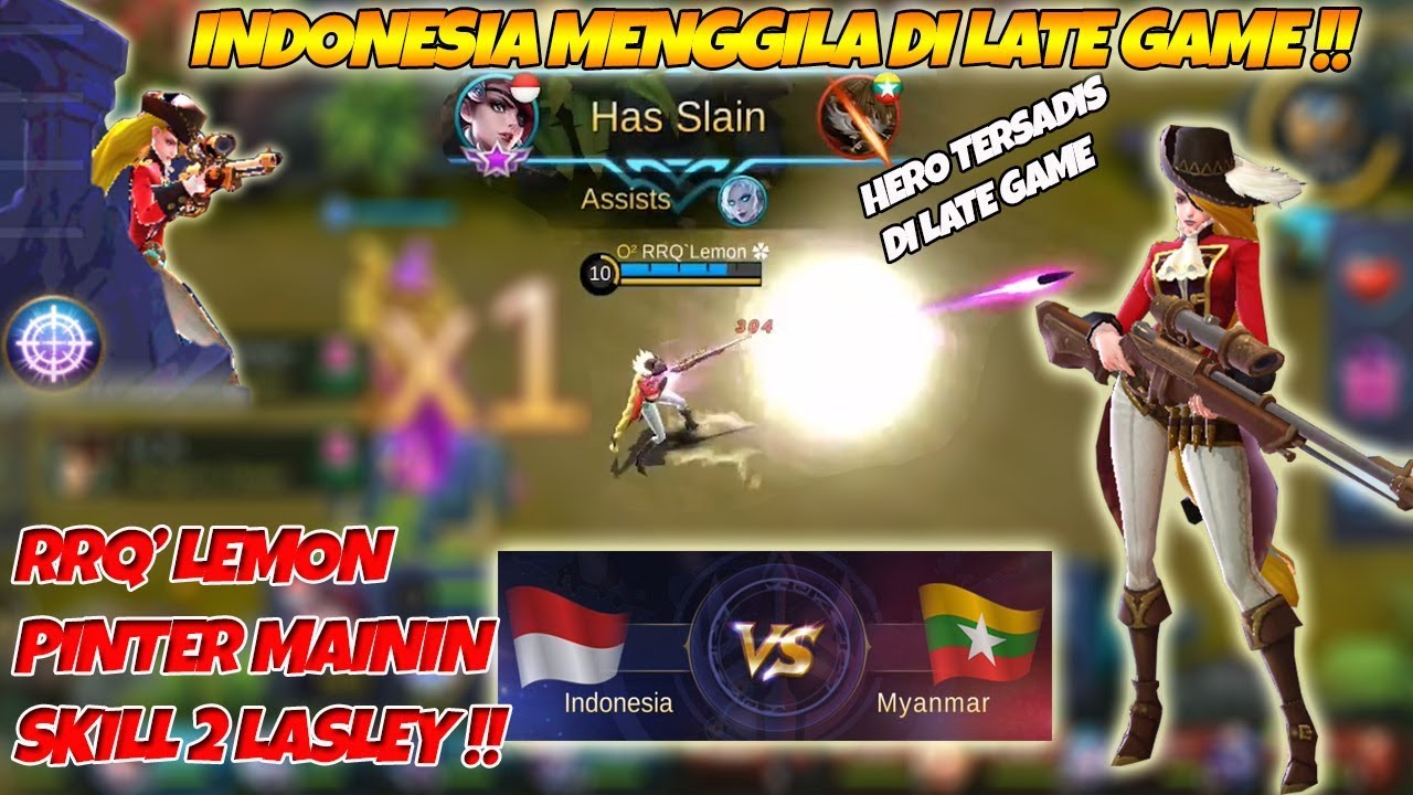 RRQ Lemon Mengamuk Pake Lasley Kontes Arena Indonesia VS Myanmar Caster Abal