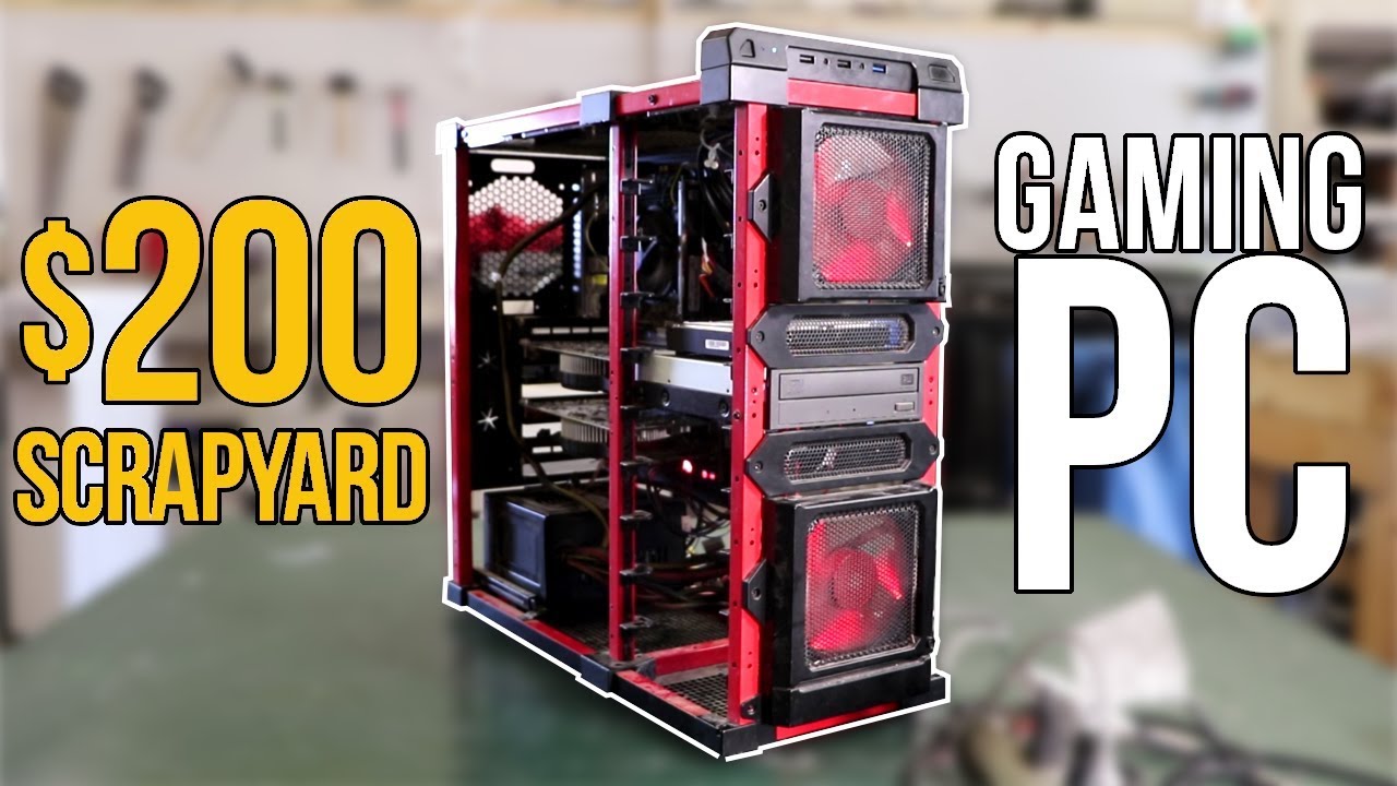 The $200 Scrapyard i7 Dual-GPU Gaming PC built from Scratch?!