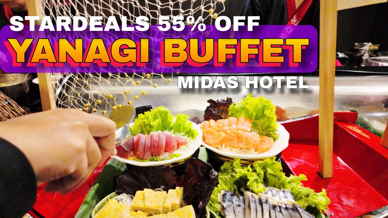 Yanagi Japanese Buffet 55% Off | Midas Hotel 🇵🇭 | 4K Food and Walk Tour |