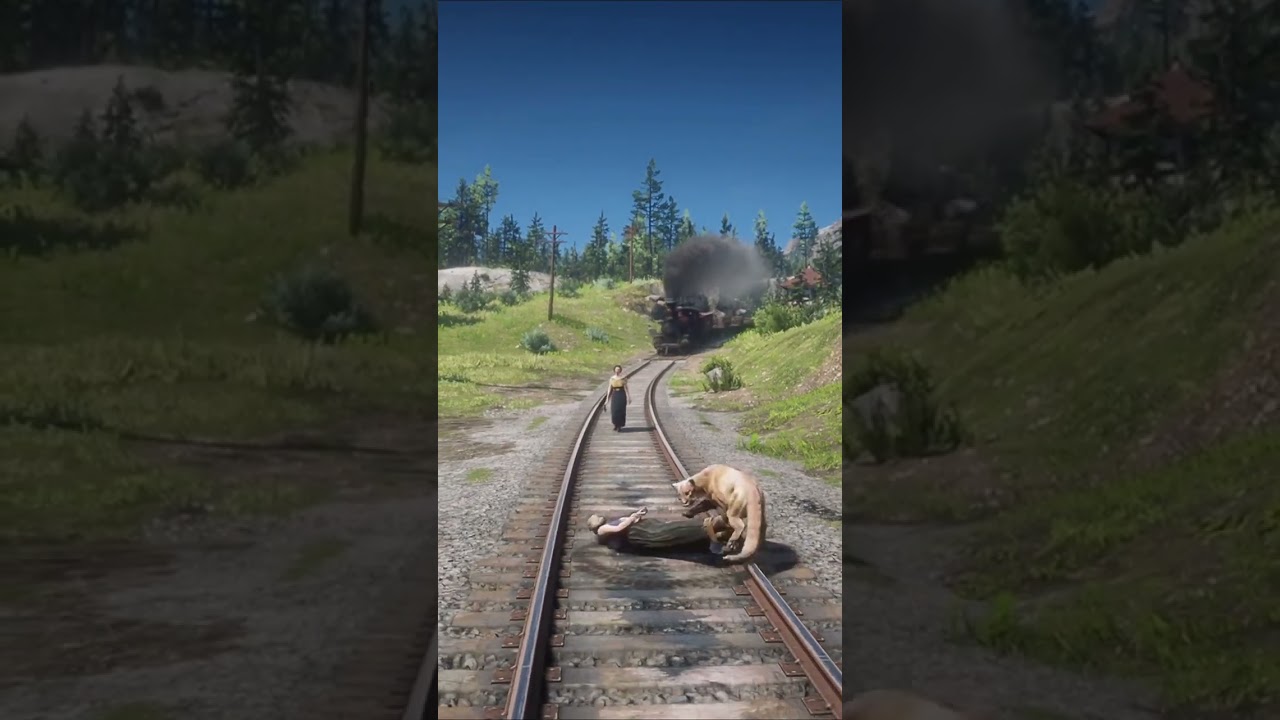 CRAZY RDR2 Gameplay! Girl Escapes a BRUTAL Lion Encounter in the Wild West #shorts #gaming