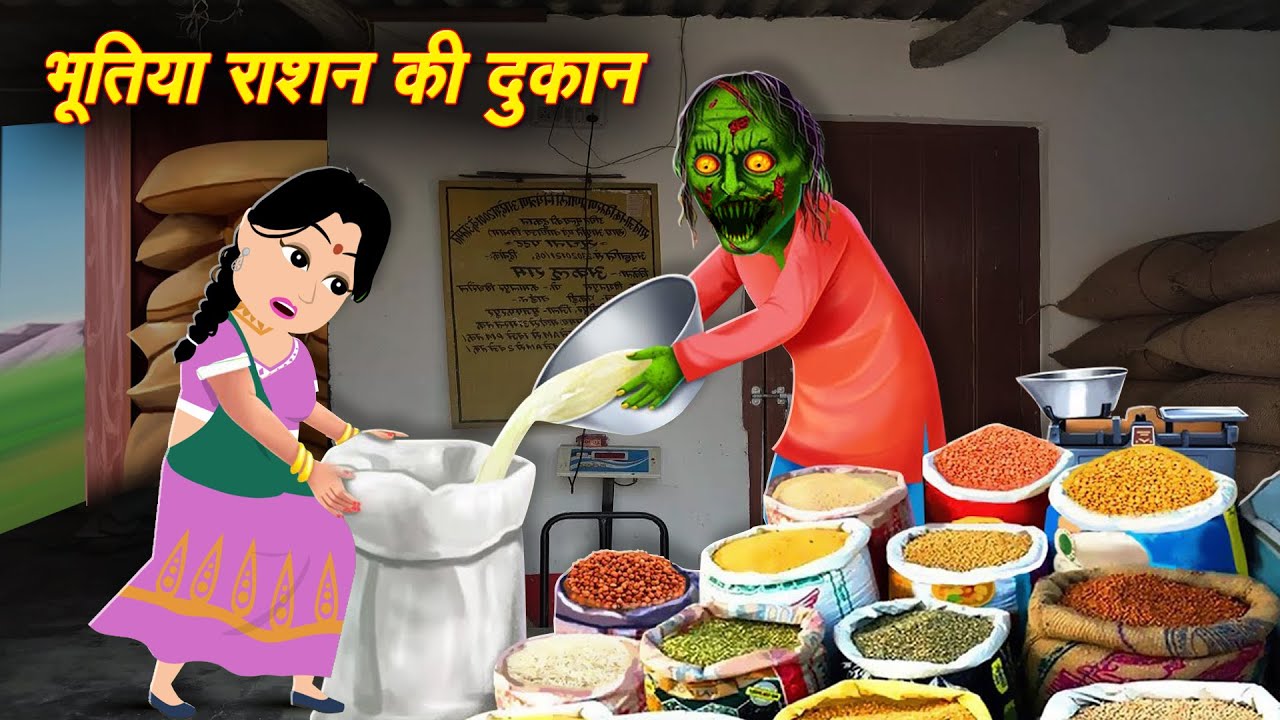 भूतिया राशन की दुकान Bhootiya Kahani | Bhoot Wala Cartoon | Horror Stories | Ghost Stories Kahani