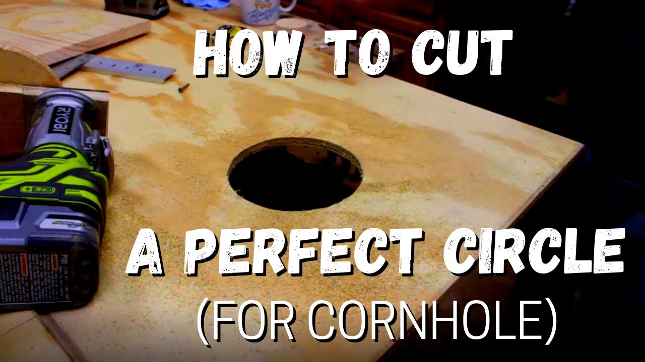 Simple Cornhole Hole Jig for cutting the hole in your cornhole board.