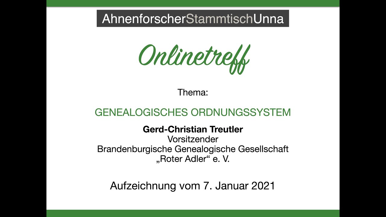 GENEALOGISCHES ORDNUNGSSYSTEM