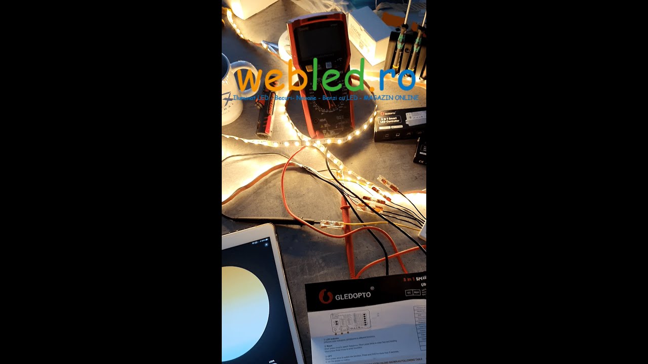 Tipuri de Banda LED + Controller Universal Gledopto - Dimmer, CCT, RGB, RGBW, RGB+CCT