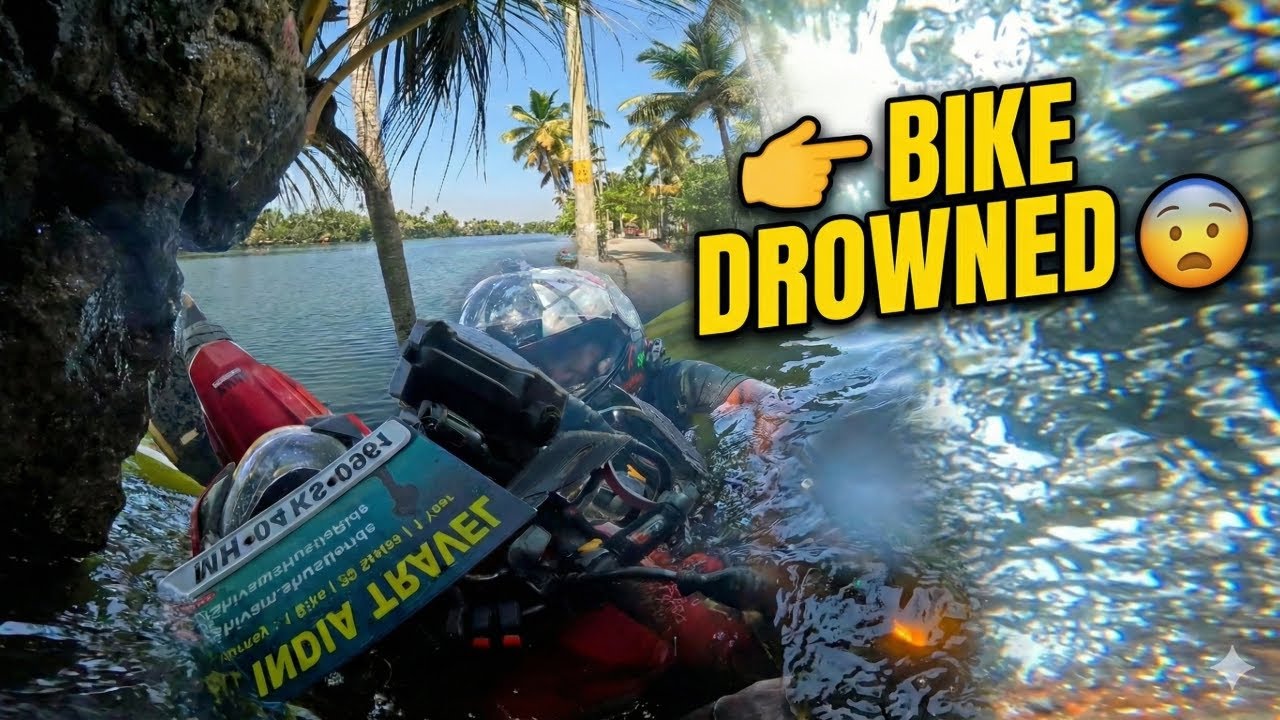 My Bike Fell Into a Kerala Lake 😔 | Real Accident | Not Planned #Kerala #RealIncident #RideSafe