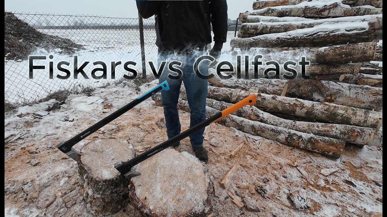 FiskarsX36 vs Cellfastc2700 zadecydujcie, która siekiera jest lepsza. Rąbie na zmianę małe i duże.