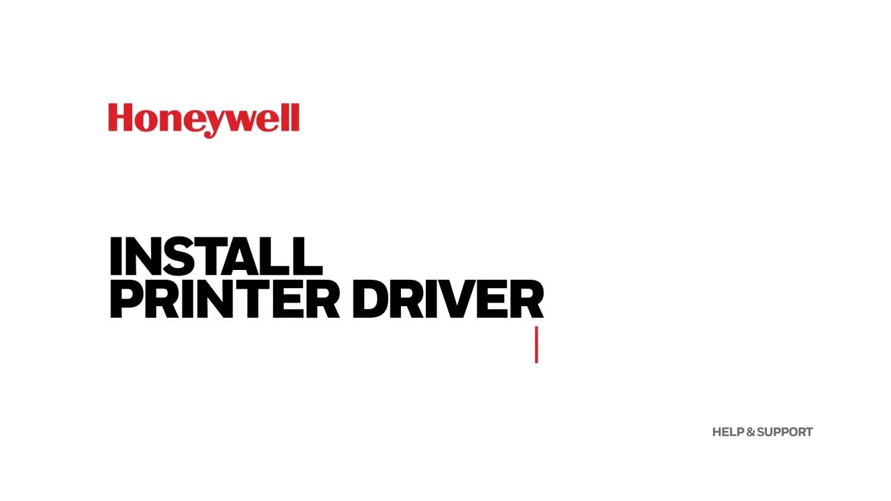 Honeywell RP4F RP2F Install Printer Driver