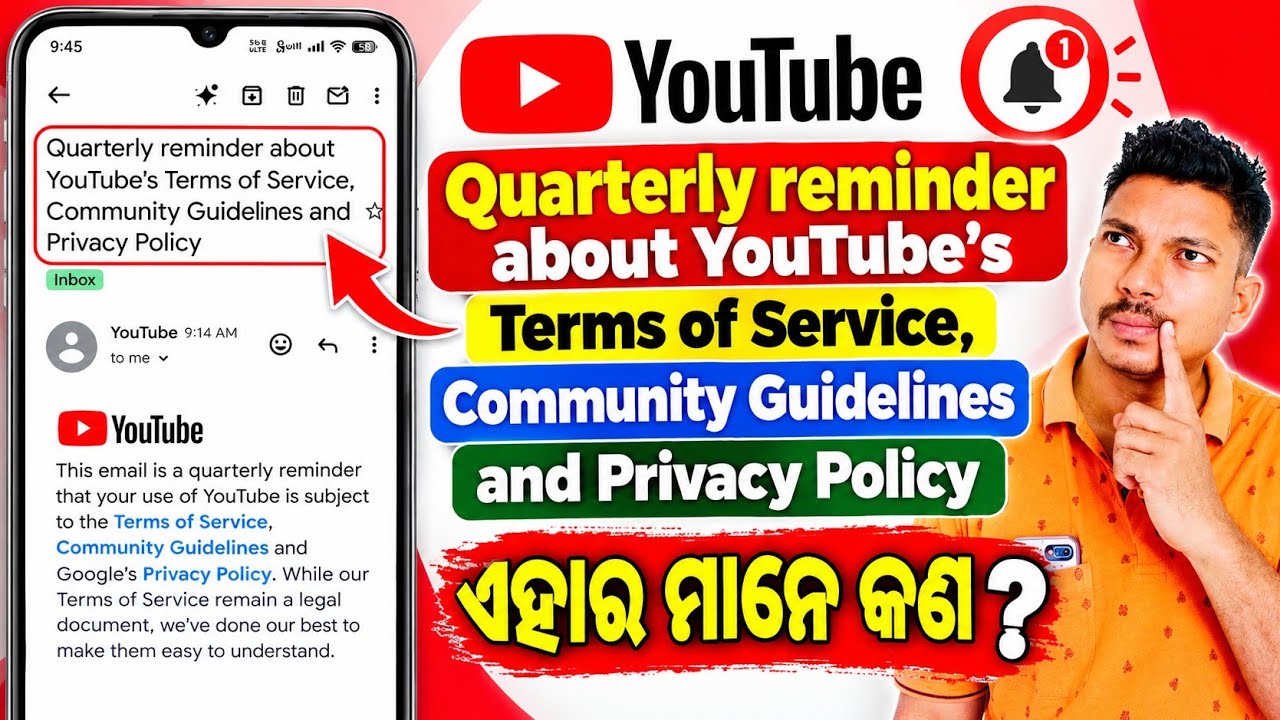 Youtube Quarterly reminder about YouTube's Terms of Service, Community Guidelines and Privacy Policy