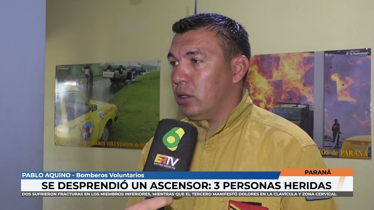Paraná - Se cayó un ascensor y 3 adultos mayores sufrieron lesiones graves