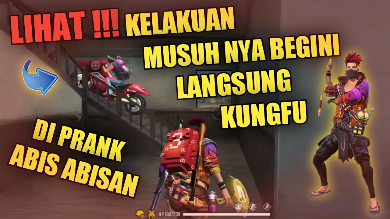 MUSUH BECANDA BAWA MOTOR KE ATAS RUMAH AUTO DI PRANK ABIS ABISAN - GARENA FREE FIRE