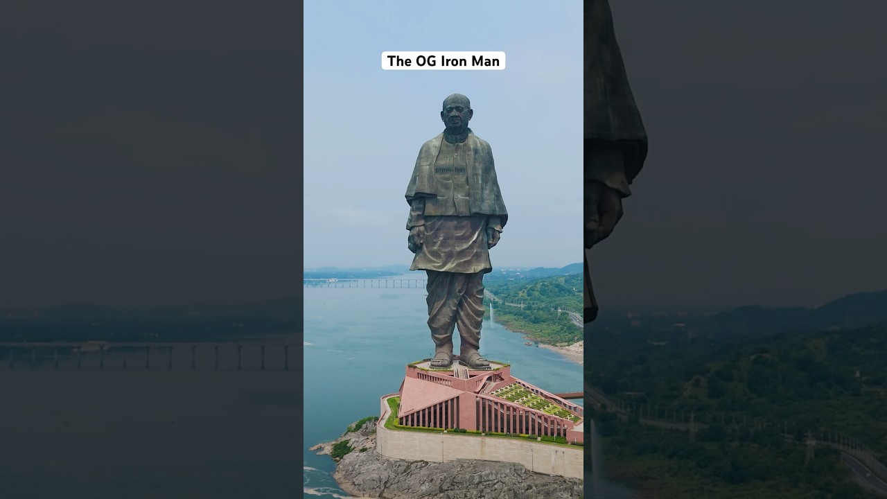 182 meters Tall Statue in India 🇮🇳 #statueofunity #gujarat #ektanagar #wanderingminds