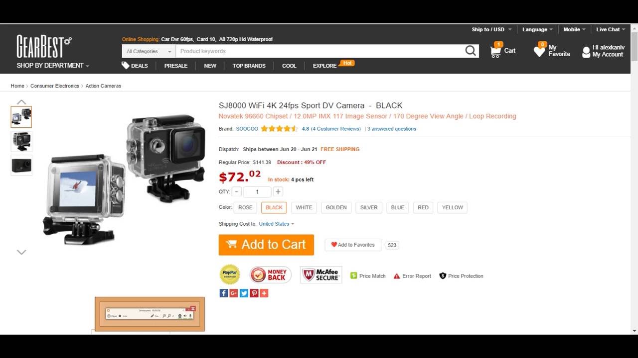SJ 8000 action camera best price