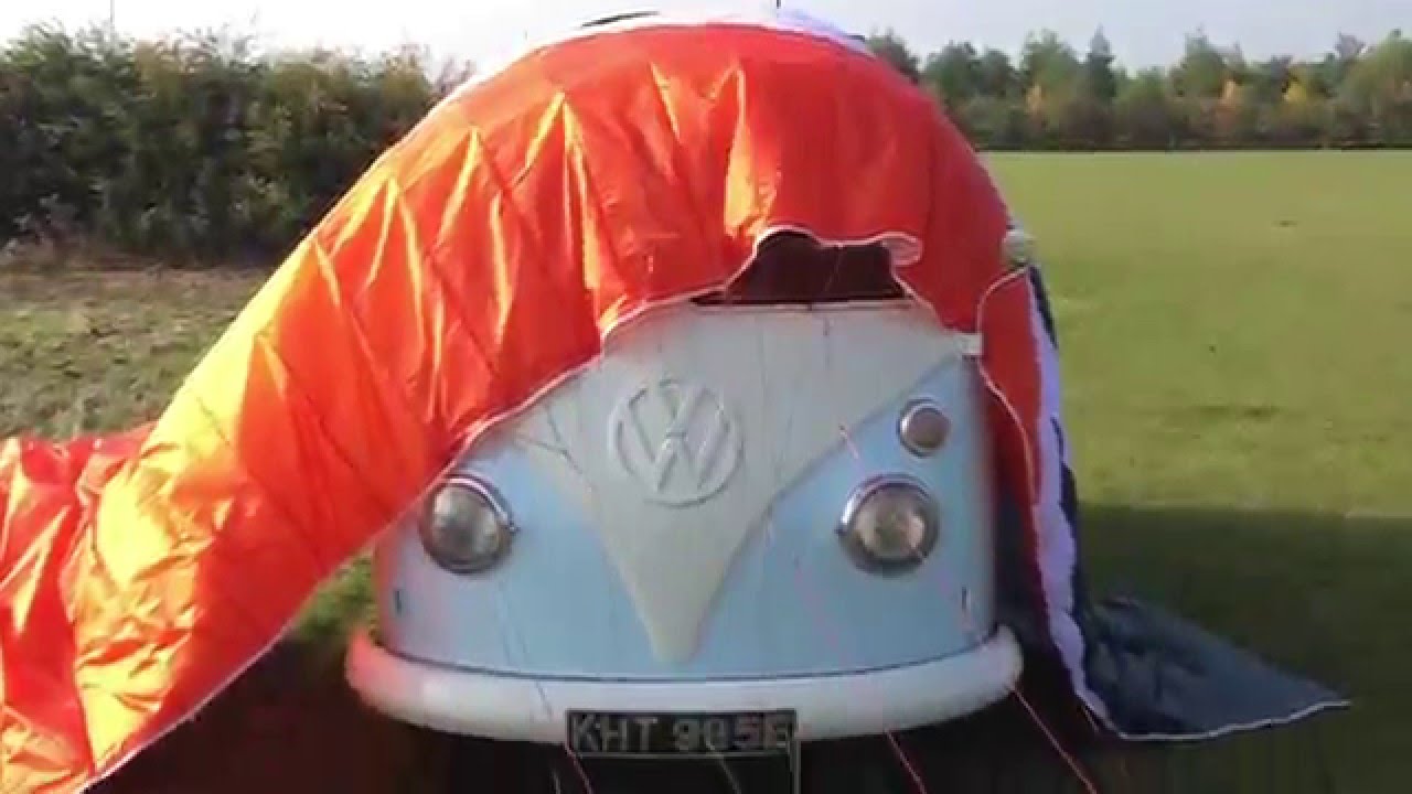 Nice fast paramotor landing on Dudek Nucleon WRC - nearly into VW camper!