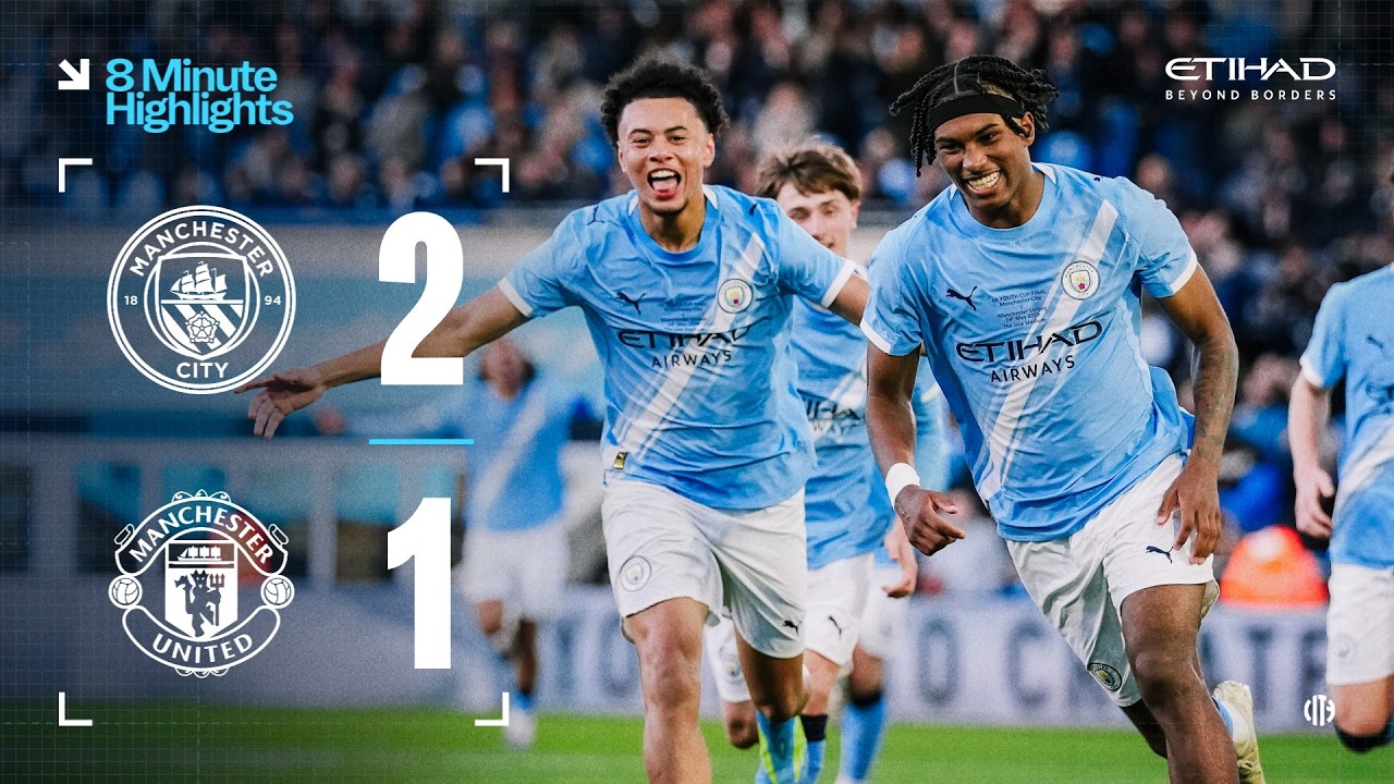 HIGHLIGHTS! | City beat United to lift 2026 FA Youth Cup trophy! | Man City U18 2-1 Man United U18