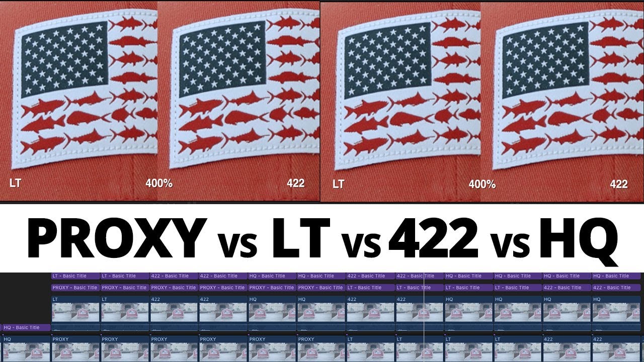 All combinations Prores PROXY LT 422 HQ BMPCC 6K Comparison