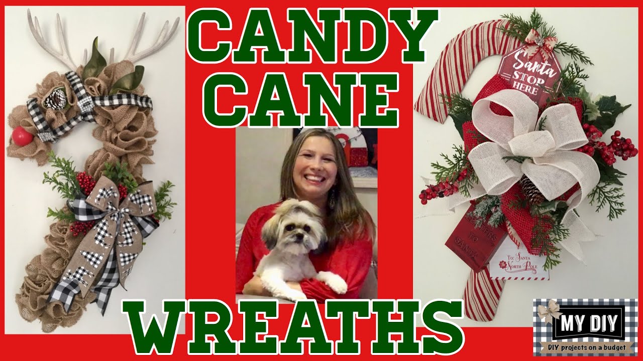 Dollar Tree Candy Cane Wreath DIY | Reindeer Candy Cane Wreath | SO CUTE!!