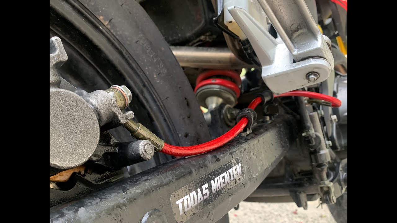 linea blindada de freno / como instalar linea de freno blindada / como purgar frenos de moto