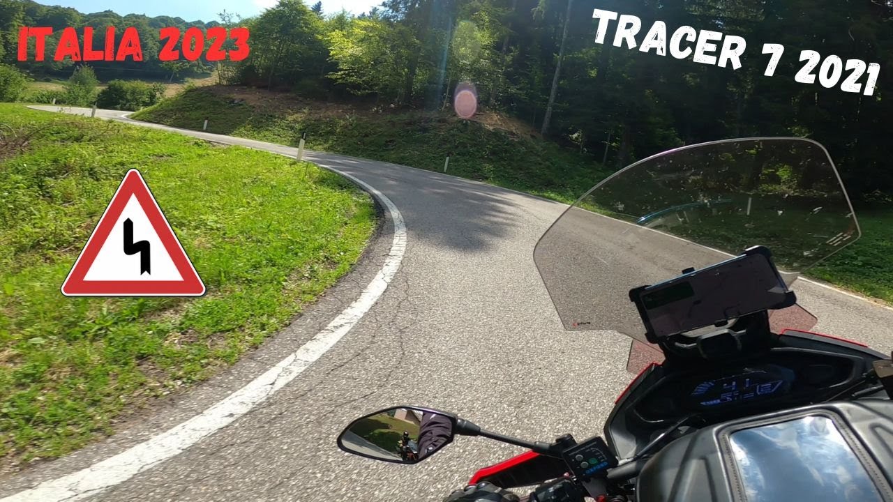 Beautiful curvy uphill road in Italia - Yamaha Tracer 7 QUICKSHIFTER