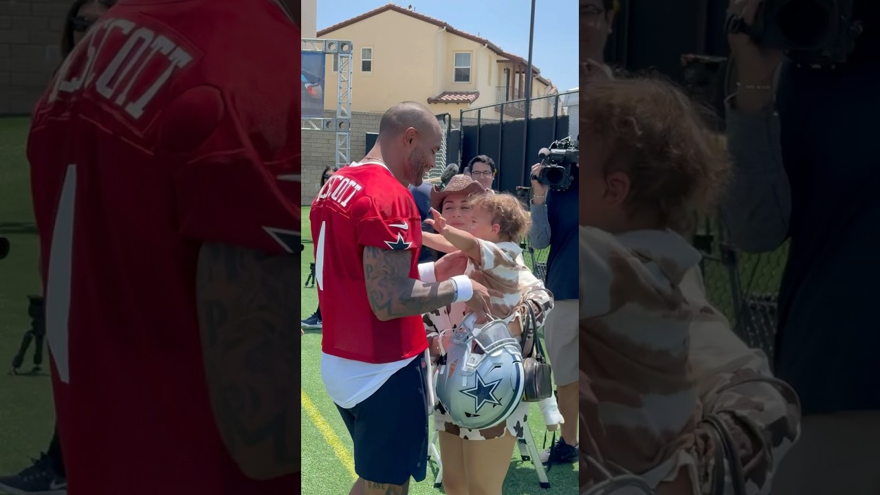Dak Prescott says hello to his family at Cowboys camp #dallascowboys #nfl