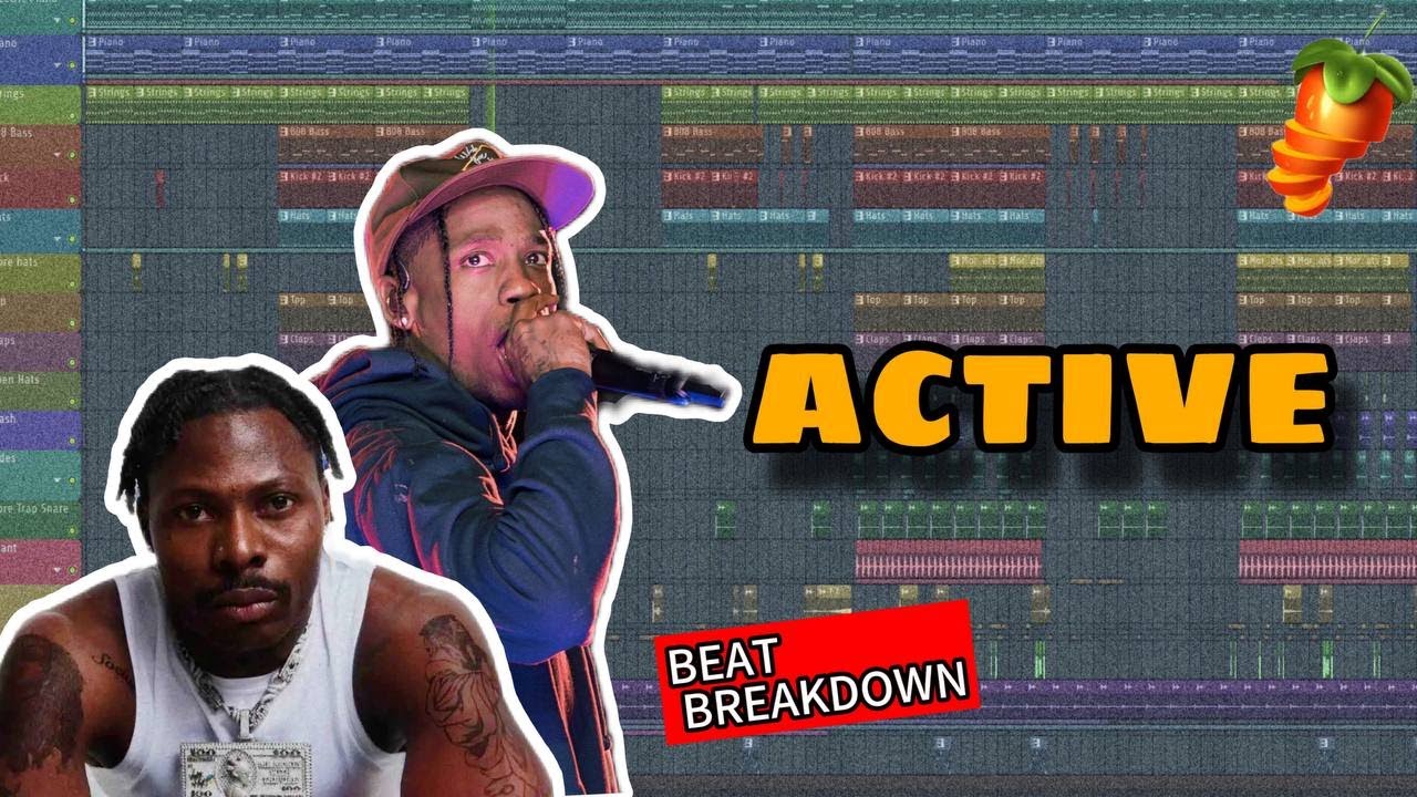 Asake & Travis Scott - Active (Official Beat Remake) Step by Step from Scratch on FL Studio 21.