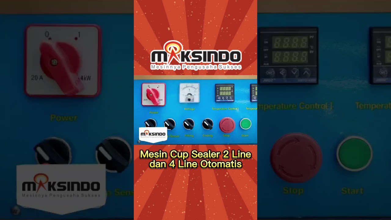 Mesin Cup Sealer 2 Line dan 4 Line Otomatis #shorts #maksindo #mesinminuman #jualanonline
