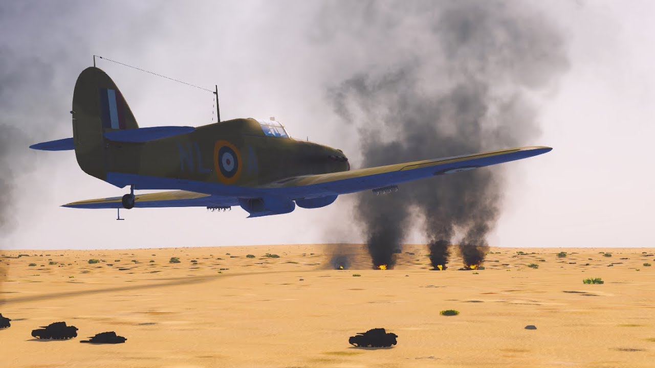 IL 2 Sturmovik Cliffs of Dover: Desert Wings - Hurricane 1-FB/Trop