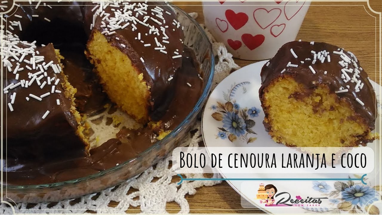 Bolo de cenoura laranja e coco