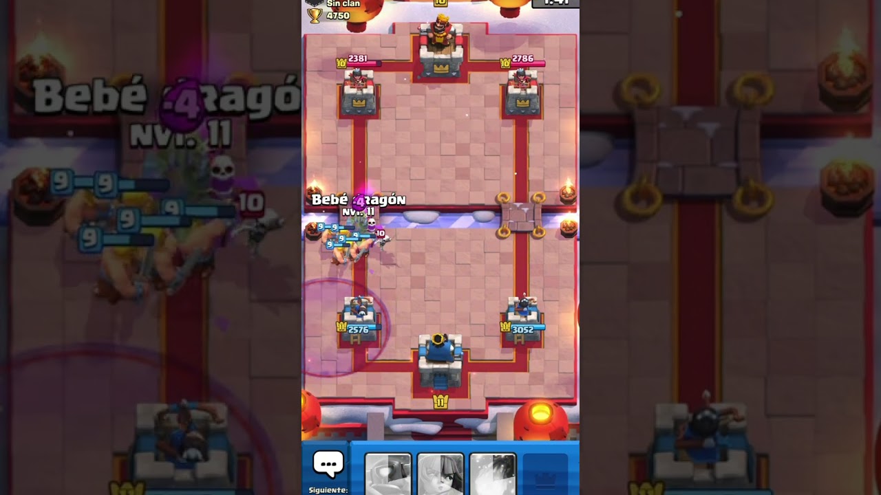 Una batalla de clash Royale bien reñida #clashroyale 