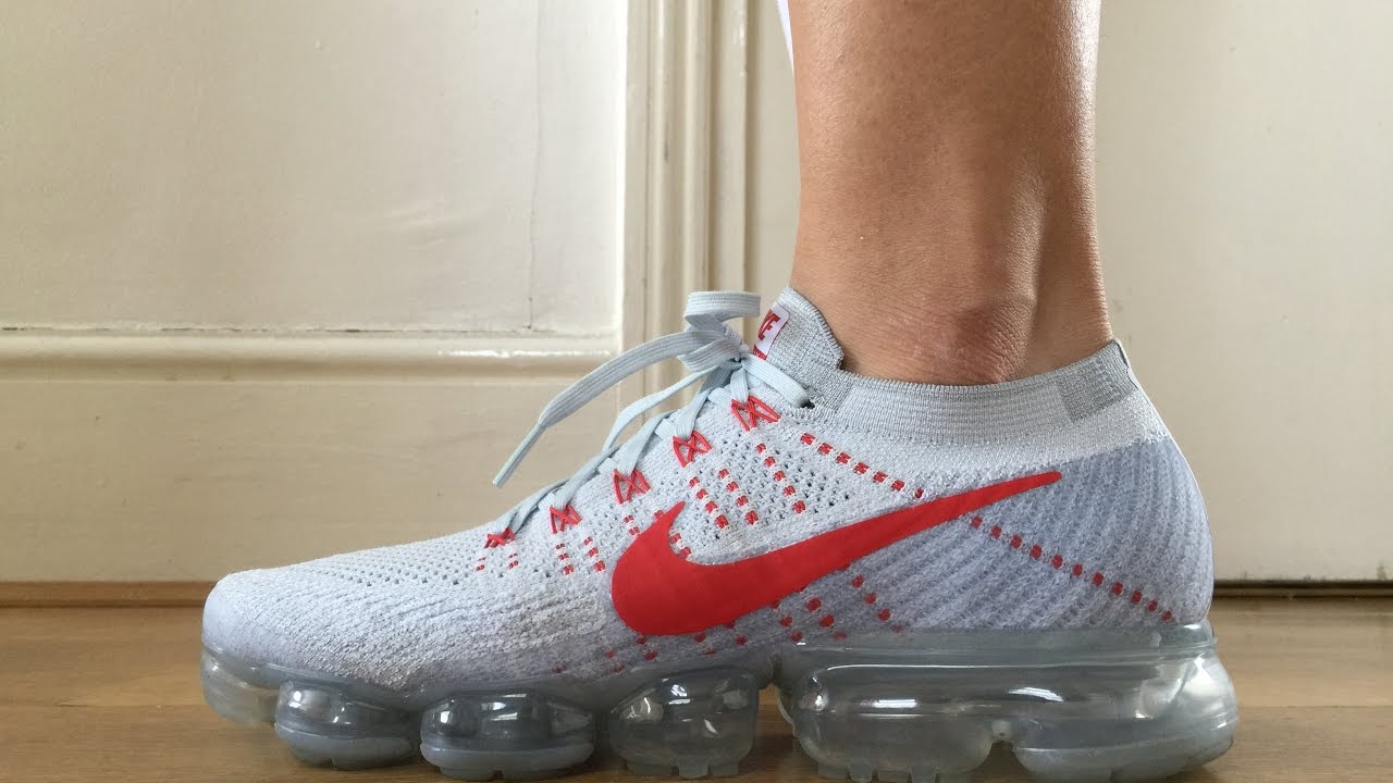Nike Air Vapormax FlyKnit (Pure Platinum/University Red)