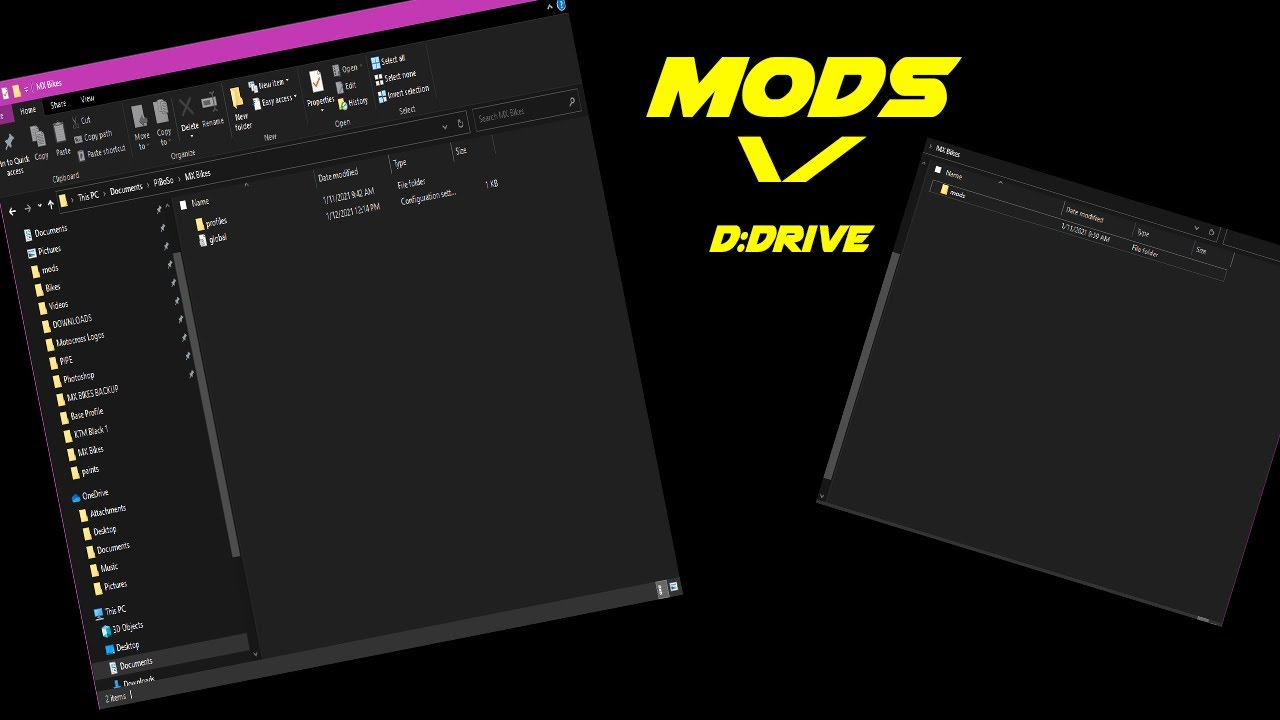 How to move MODS to your (D:)Drive-MX Bikes-Tutorial