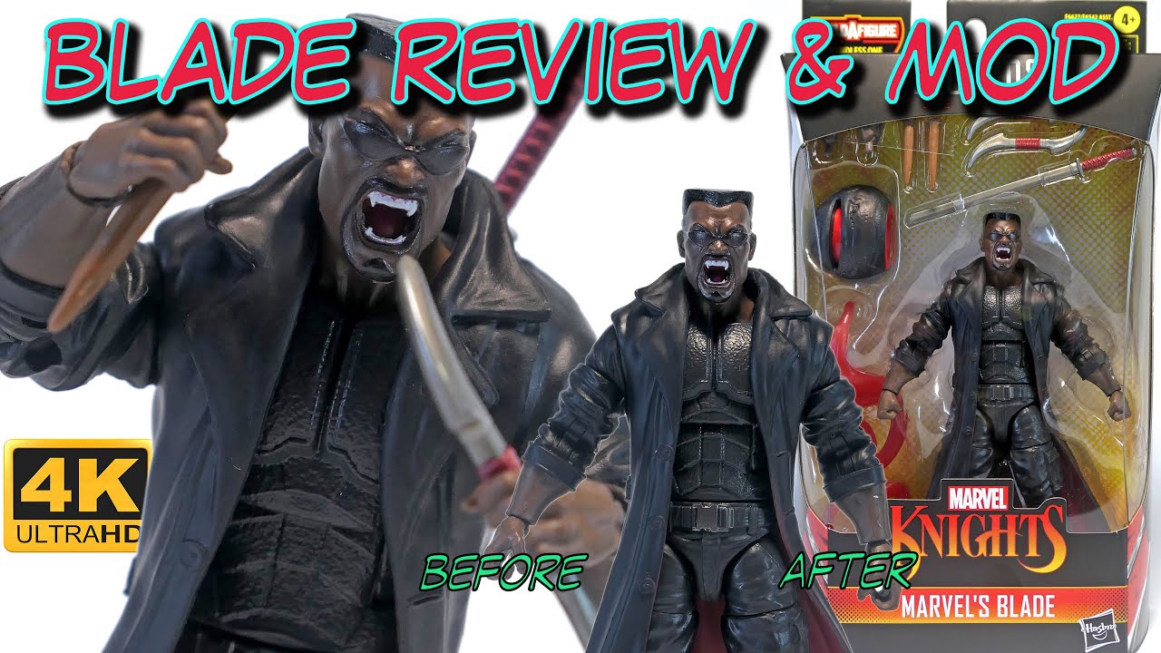 Blade Unboxing Review and Coat Mod Hasbro Pulse Marvel Knights Legends Mindless One BAF Wave