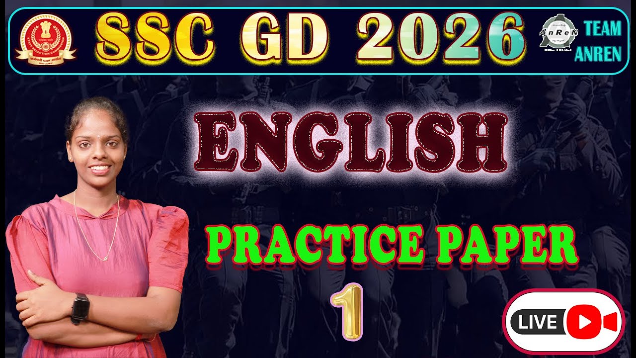 2026 SSC GD//ENGLISH PRACTICE PAPER 1//PREVIOUS YEAR QUESTIONS.